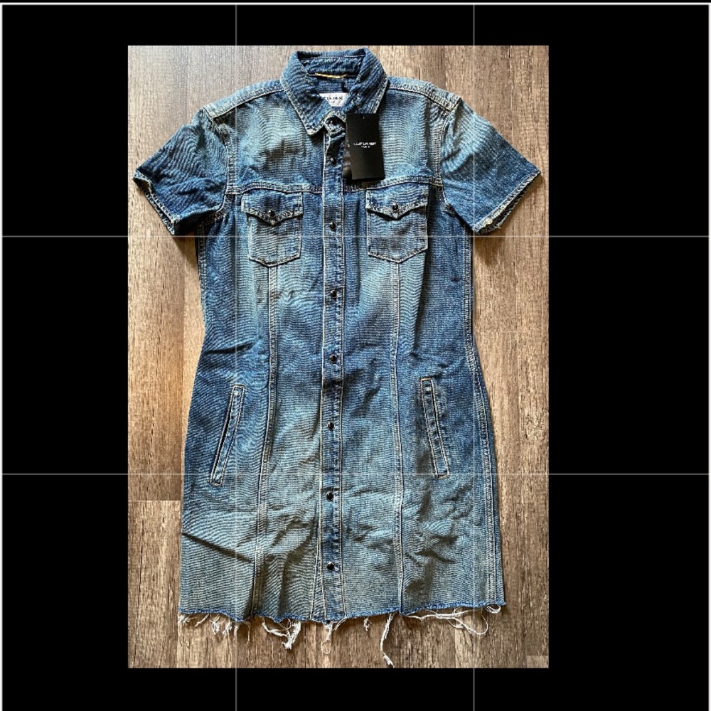 Saint Laurent Denim Mini Dress